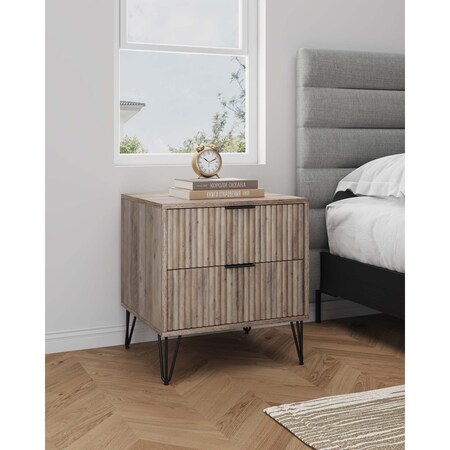 Manhattan Comfort DUMBO 2.0 Nightstand in Rustic Grey NS002-GY